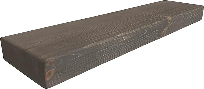 joelsantiques 36 Inch Wooden Floating Shelves for Wall - 36x6x2 in - Made of Natural Wood - Long Heavy Duty Rustic Wall Shelves for Bedroom - Perfect for Living Room, Kitchen - Grey - Gray