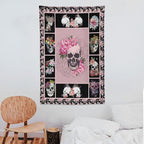 yowecso Sugar Skull Tapestry Horror Skeleton Tapestry Wall Hanging for Bedroom Rose Skull Tapestries Aesthetic Wall Decor for Home Dorm Living Room 40"x60"