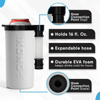 The Kong Skinny Can - Portable Coozie or Bottle Cooler/Cup With Detachable, Expandable, Hose To Funnel Your Drink (White)