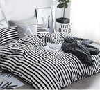 White and Black Stripes Comforter Set Cal King Women Bedding Set Soft Durable White Striated Bedding Set Black Stripes Cal King Quilts Hotel Quality Comforter Girls White Black Stripes Bed Set