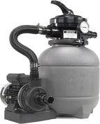 XtremepowerUS 12" Sand Filter for Above-Ground Swimming Pools Max 2,400GPH 7-Way Multi-Port Valve Pool Pump Up to 10,000 Gallons Strainer Basket Set