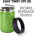 4-in-1 Stainless Steel 12 oz Double Wall Vacuum Insulated Can or Bottle Cooler Keeps Beverage Cold for Hours - Also Fits 16 oz Cans - Powder Coated Olive Drab Green - Clear Water Home Goods