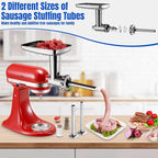 Stainless Steel Meat Grinder Attachments for KitcheAid Mixers | Meat Grinder, Sausage Stuffer, Perfect Grinder Attachment, Dishwasher Safe