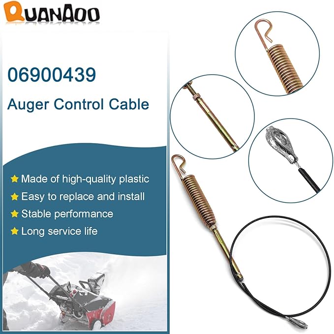 Auger Control Cable 06900439 for Ariens Gravely fits Ariens Gravely Power Brush Deluxe Pro 24 28 30 36 Snow Blower Traction Cable Replacement