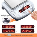 Lab Scale 2000g/0.01g High Precision Digital Scale with 1kg Weights Analytical Balance Electronic Scale for Kitchen Lab Weighing