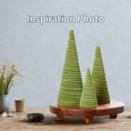 Your Heart's Content Fern Velvet Trees Set of 3, Woodland Navidad Mantel Accent, Nursery Decor, Modern Valentine Tree, Tabletop Centerpiece, Winter Green Bookshelf (Fern)