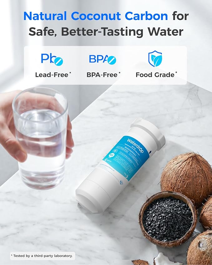 Waterdrop XWF Water Filter Replacement for GE® WR17X30702, 2 Pack, No chip | NSF 42 & 372 Certified, Compatible with GE® GNE27, GFE26, GDE25, GSS25, PSE25 Series Refrigerators