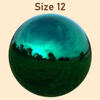 Lulu Decor, Teal Stainless Steel Gazing Mirror Ball Size 12 with Stand