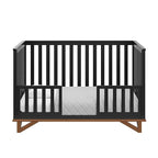 Storkcraft Santa Monica 5-in-1 Convertible Crib (Black with Vintage Driftwood) – GREENGUARD Gold Certified, Modern Design, Two-Tone Baby Crib, Converts to Toddler Bed, Daybed and Full-Size Bed