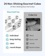EUHOMY Commercial Gourmet Ice Maker Machine,100lbs/24H, Under Counter Ice Maker with 33lbs Storage, Non-Clumping Design,24pcs Hat Cubes Per Cycle, Freestanding Ice Maker for Home/Bar/Cafe/Restaurant
