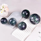 JIC Gem Extra Large Colorful Fluorite Crystal Sphere,Decorative Crystal Ball Fluorite Gemstone Sphere for Meditation,Office Table Decorations 110-120mm