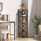 Corner Shelf, Corner Bookcase, Industrial 5-Tier Square Shelf Stand Display Rack,Wall Corner Bookshelf, Living Room, Home Office, Kitchen