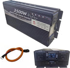 3500W Power Inverter 60V DC to 110V AC Converter with LED Display Dual AC Outlets Dual Fans Radiating for RV, Camp, Boat and Home Emergency Portable Pure Sine Wave Inverter (Smart Screen, 3500W 60V)