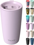 TILUCK 20 oz Insulated Coffee Tumbler with BPA-Free Lid | Travel Coffee Mug, Dishwasher Safe, Cup Holder Friendly,Double-Wall Vacuum Insulation for Hot & Cold Drinks, MatteLightPurple