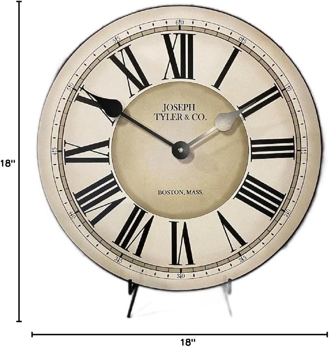 The Big Clock Store Waterford Wall Clock | Handcrafted in USA | Silent Non-Ticking Mechanism | Beautiful Color | Rustic Decor for Living Room | Battery Operated (18-Inch)