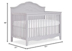 SweetPea Baby Rose 4-in-1 Convertible Crib in Silver Shimmer, Baby Crib with Spindles, Greenguard Gold Certified, Easy Assembly, Sustainable New Zealand Pinewood
