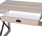HOMCOM 44 inch Home Office Computer Desk, Rustic Writing Desk, Farmhouse Workstation with Storage Drawer, X-Frame