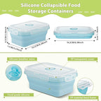 Set of 8 Silicone Collapsible Bowls for Camping with Vent Lid Silicone Storage Containers for Food Meal Preparation Square Bowl Microwave Freezer Dishwasher Safe(Morandi Color,17 Oz/ 500 ml)
