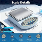 Lab Scale High Accuracy,13 Unit 0.01g High Precision Digital Analytical Balance, Electronic Laboratory Precision Gram Scale Digital Kitchen/Jewelry/Scientific Scale (3000 x 0.01g)