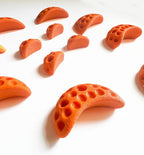 Moon Rock Climbing Holds Easy to Grab Holds for Home Climbing Walls and Swing Sets. Positive in Cut Jugs Great for Kids. Dual Texture, Eco Friendly, Non-Toxic. 2X Stronger Recycled Material. (Orange)