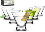 Martini Glasses Set of 6, 8oz Coupe Cocktail Glasses for Margarita | Manhattan, Cosmopolitan, Espresso, Home Bar, Evening Parties, Birthdays, Housewarming Gift