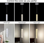 Crystal LED Ceiling Light Chandelier, Modern Semi Flush Mount Lighting Fixture Ceiling Lamp for Living Room, Dining Room, Bedroom, Kitchen Island, Entryway (1 Pendant Light)