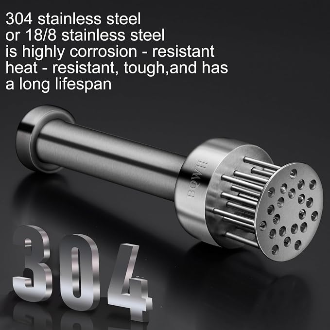 Stainless Steel Meat Tenderizer Tool with 21 Sharp Needles - A Meat Tenderizer Mallet for Chicken and Beef, Durable Meat Mallet Hammer, Easy-Grip Meat Hammer Tenderizer