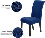 Joccun Chair Covers for Dining Room Set of 6, Dining Chair Slipcovers Stretch Dining Room Chair Covers Seat Protector,Washable Parsons Chair Cover for Home,Banquet(Classic Blue,6 Pack)