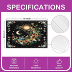 Feelyou Sun Moon Placemats Set of 4 18"x12" Boho Exotic Placemat for Kitchen Dining Table Decor Indoor Outdoor for Kids Teens Adults Bohemian Table Place Mats, Galaxy Astrology Space