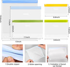 SPLF 6 Pack Stand-Up Reusable Gallon Freezer Bags Dishwasher Safe | Extra Thick 1 Gallon Leakproof Food Storage Bags, BPA and Silicone Free Freezer Bags for Meal Prep, Bread, Veggies, Travel
