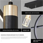 Siittoo 37" Modern LED Pendant Light, Dimmable Linear Chandelier Black | 45W LED with Remote, 3000K-6000K, Adjustable Hanging Light for Kitchen Island, Dining Room & Living Room
