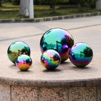 Rainbow Stainless Steel Gazing Ball,12inch Mirror Polished Hollow Ball