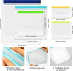 SPLF 12 Pack Reusable Gallon Freezer Bags Dishwasher Microwave Safe | 1 Gallon BPA Free Leakproof Food Storage Bags, Silicone Free Containers for Meal Prep, Fridge Kitchen Organization