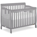 Dream On Me Ashton 4-In-1 Convertible Crib In Storm Grey, Greenguard Gold, JPMA Certified, Non-Toxic Finishes, Features 4 Mattress Height Settings, Made Of Solid Pinewood