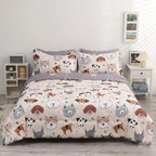 7 Piece Kids Dog Comforter Full Size Cute Animal Dog Bedding Set Bed in A Bag for Boys Girls All Season (1 Comforter, 1 Flat Sheet, 1 Fitted Sheet, 2 Pillowcase and 2 Pillow Sham)