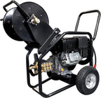 Canpump 2-in-1 Gas Pressure Washer & Sewer Jetter – 3400 PSI, 5.7 GPM, 420cc Loncin Engine – Triplex Pump w/Extended Bypass Unloader – 100 ft Hose Reel, Foot Valve, Spray Gun, Wand, Hose, Nozzles