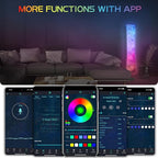 Torchlet 2pcs Floor Lamp, RGB Floor Lamp with 16 Million DIY Colors and Scene Modes, Music Sync and White Fabric Shade, Smart Floor lamp with App/Remote control, Standing Lamp for Living Room, Bedroom