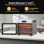 Panana Food Dehydrator for Jerky, Fruit, Meat, Beef, Herbs, 6/8/12/18-Tray Full Stainless Steel Dehydrator Machine, LED Display, Adjustable Timer, Temperature Control, Overheat Protection (8-Trays)