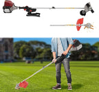 Gas Powered Edger Weed Eater 35.88CC 2 Blade Heads, 4 Stroke Cordless Lawn Edger Gas String Trimmer with Handle & Shoulder Strap for Garden Lawn Grass Trimmer