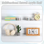 Yalikop 4 Pcs Slatwall Shelves Clear Acrylic Slatwall Shelves Organizer Wall Mounted Hanging Accessories Plastic Panel Display Shelf for Retail Store Boutique Garage Home(No Fence Style,10 x 4 Inch)