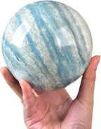 JIC Gem Natural Large Healing Crystal Sphere Ball Trolleite Crystal Decorative Ball Chakra Meditation Fengshui (110-120mm)