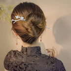 inSowni 8 Pieces Decorative Retro Crystal Pearl Silver Hair Sticks Pins with Pendants Asian Chinese Hanfu Cloud Star Lotus Flower Hair Forks Chopsticks Bun Updo Holders Long Hairpins for Women Girls