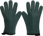 KITCHEN PERFECTION Silicone Smoker BBQ Gloves - Heat Resistant Oven Mitts | Waterproof, 5-Finger Design For A Better Grip, for Pitmasters, Meat Smoking, Grilling, Cooking, Frying Turkey | Grill Gift