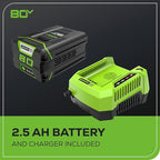 Greenworks Pro 80V (145 MPH / 580 CFM) Brushless Cordless Axial Leaf Blower, 2.5Ah Battery and Charger Included BL80L2510 & PRO 80V 2.0Ah Lithium-Ion Battery (Genuine Battery)