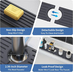 Faucet Mat for Kitchen Sink, Water Absorbent Kitchen Faucet Mat, Durable Sink Splash Guard with Raised Feet, Diatomite Fast Drying Kitchen Sink Faucet Mat, Bathroom Stone Drying Tray for Counter