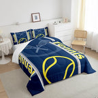 Feelyou Kids Tennis Comforter Set Full Size Tennis Sports Bedding Set for Boys Girls Teens Bedroom Decor Tennis Gaming Comforter Women Men Tennis Lovers Duvet Set with 2 Pillow Case