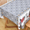 Christmas Table Cloth Rectangle Heavy Duty Vinyl Grey Christmas Tablecloth Plastic Reusable Santa Tablecloth Wpieable Waterproof PVC Xmas Table Cover for Dining Party New Year(Gray, 54"x78")