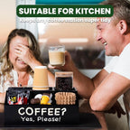 Modern Chic Coffee Bar Organizer + Coffee Mat - Countertop Coffee Station with Removable Drawers - Black