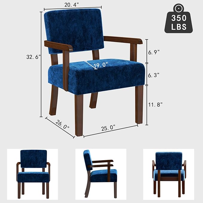 Accent Chair, Living Room Chairs Oversize with Soft Seat and Armrests for Dinning, Bedroom, Reading, Waiting Room