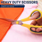 BURVAGY 20 Pack 8" Scissors All Purpose, Heavy Duty Scissors for Office | Scissors Bulk Multipurpose Comfort-Grip Sharp Adult Office Scissors Set Sewing Fabric Stainless Steel Blades, Right/Left Hand